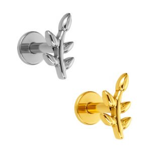 Foglia di Alloro Labret in Titanio ASTM F136 Push Pin