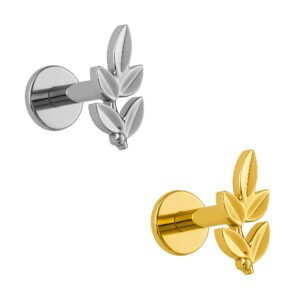 Labret Ramo di Alloro in Titanio ASTM F136