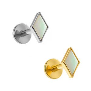 Labret Rombo di Opale in Titanio ASTM F136