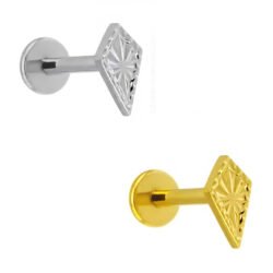 Labret Rombo Piramide Liscio di Titanio ASTM F136