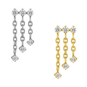 Labret Sei Punto di Luce con Catene Di Titanio ASTM F136