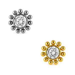 Labret Sole di Titanio ASTM F136 con Zirconi