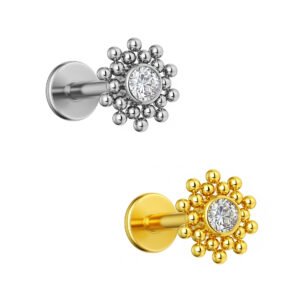 Labret Sole Duppio di Titanio ASTM F136 con Zirconia