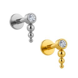 Labret Titanio ASTM F136 com beads decrescente Push Pin