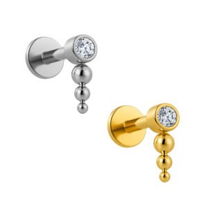 Labret Titanio ASTM F136 con Beads Push Pin