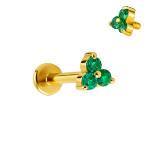 Labret Trillion in Oro 18k con Nano Gems