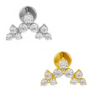 Labret Trio di Fiori in Titanio ASTM F136