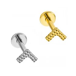 Labret V Martellato in Titanio ASTM F136 (5mm)