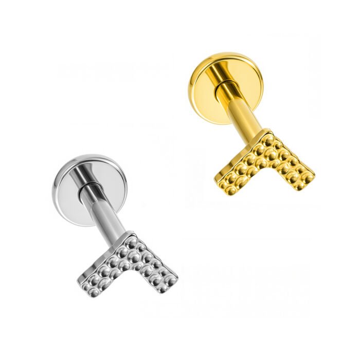 Labret V Martellato in Titanio ASTM F136 (5mm)