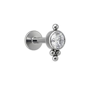 Labret di Titanio con Zirconia e Beads