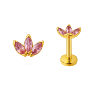 Marquise Labret in Oro 18k con Zaffiro Rosa