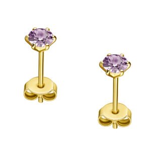 Orecchini in Oro 18k con Ametista Rosa