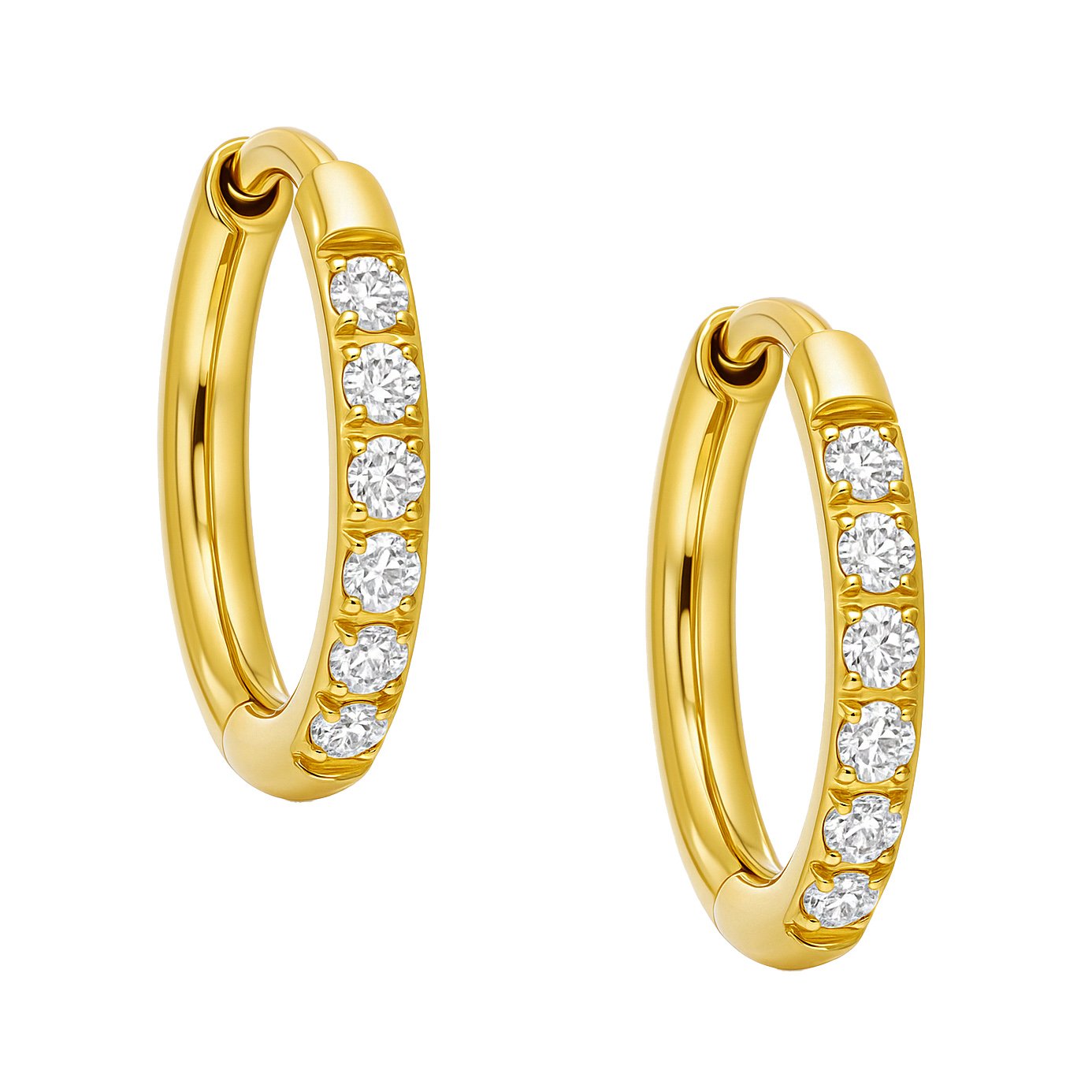 Orecchino A Cerchio Con Zirconi 1,6 Di Titanio ASTM F136