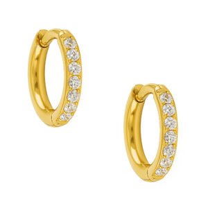 Orecchino A Cerchio Pietra 1,6 Di Titanio ASTM F136 Con Zirconi Doppia Faccia