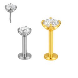 Punto di Luce Labret di Titanio con Zirconia
