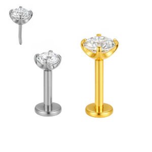 Punto di Luce Labret di Titanio con Zirconia