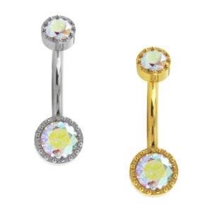 Banana Flat Puntinata con Zirconia in Titanio ASTM F136