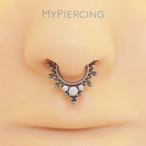 Anello Clicker di Titanio ASTM F136 Piramidale