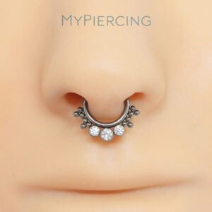 Anello Clicker 3 Zirconia e 12 Beads di Titanio ASTM F136