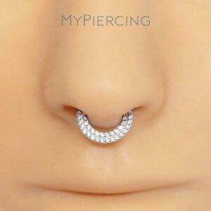 Anello di Titanio ASTM F136 con Due File di Zirconie