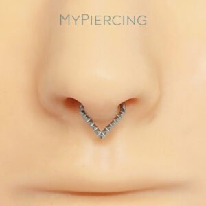 Anello Clicker V Liscio Piramide in Titanio ASTM F136