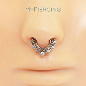 Anello Clicker Ventaglio Con Zirconia di Titanio ASTM F136