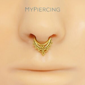 Anello Triplo di Titanio ASTM F136 con Beads