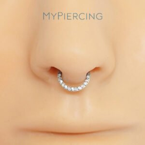 Anello Slim di Zirconi e Opali in Titanio ASTM F136