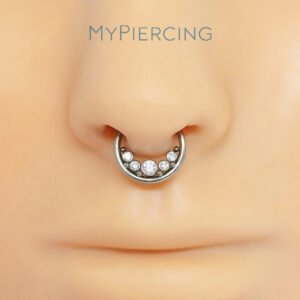 Anello Clicker Mix di Titanio ASTM F136 con Zirconi