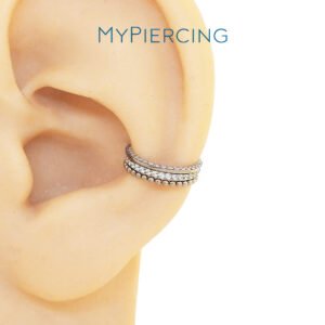 Anello di Titanio ASTM F136 con Beads e Zirconie