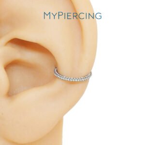 Anello di Titanio ASTM F136 con Tre Facce di Zirconie