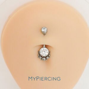 Banana con Zirconi e Beads in Titanio ASTM F136