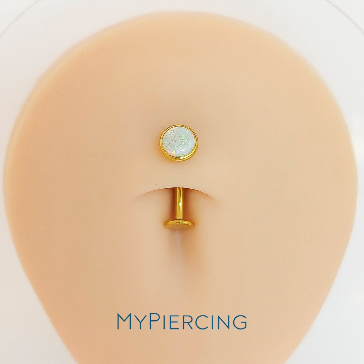 Banana Floating di Titanio ASTM F136 con Opale - immagine 2