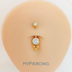 Banana in Titanio ASTM F136 con Zirconi e 3 Beads