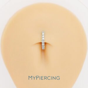 Anello Ombelicale Ovale Cobalto Cromo Con Zirconia