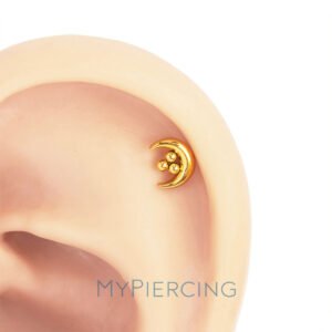 Labret Luna Piena con Beads in Titanio ASTM F136 Pin Push