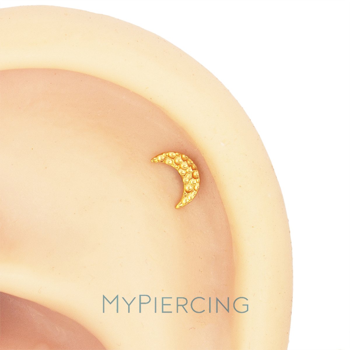 Labret Luna Martellata in Titanio ASTM F136 - immagine 2