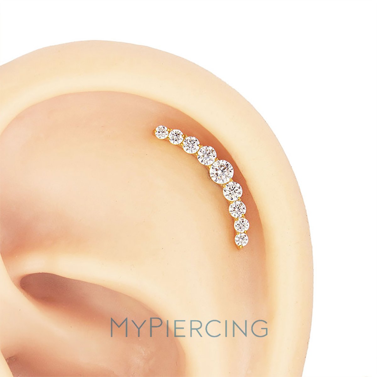 Labret Cluster Con 9 Zirconi In Titanio ASTM F136 - immagine 2