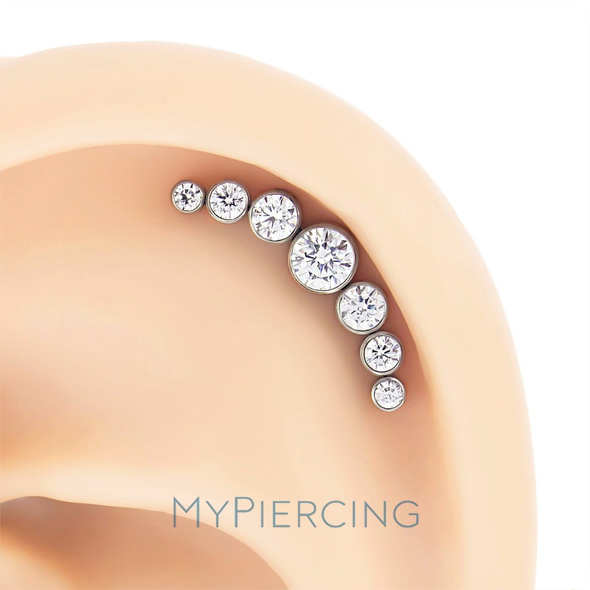 Labret di Titanio ASTM F136 Cluster 7 Zirconi - immagine 2