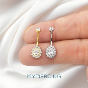 Banana Goccia Incastonata Con Zirconia Di Titanio ASTM F136