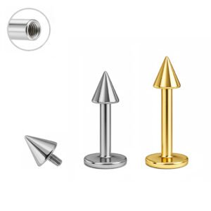 Labret Spike in Titanio ASTM F136 con Filettatura Esterna