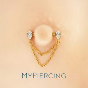 Barbell Gocce di Zirconie con Catena in Titanio ASTM F136