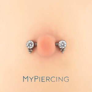 Barbell Di Titanio ASTM F136 Punto Di Luce Con Beads Push Pin