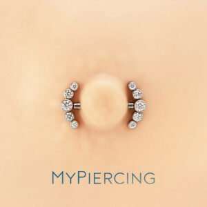 Barbell Cluster di 5 Zirconie in Titanio ASTM F136 Push Pin