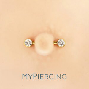 Barbell Flat Di Titanio ASTM F136 Con Zirconie Push Pin