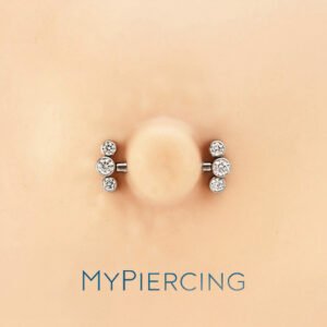 Barbell Cluster di 3 Zirconie in Titanio ASTM F136 Push Pin