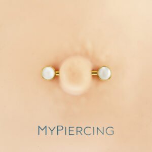 Barbell Flat Di Titanio ASTM F136 Con Madreperle Push Pin