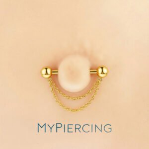 Barbell Mamilo 2 Palline Con Catena Doppia Titanio ASTM F136