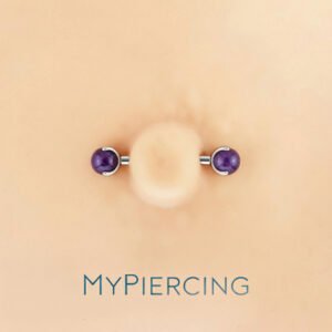 Barbell con Globo di Opale in Titanio ASTM F136 Grande