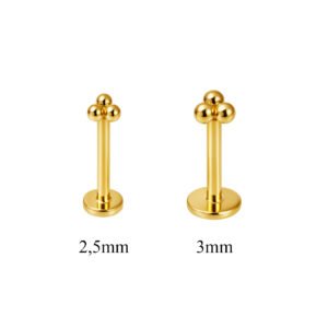 Labret Trio di Beads in Titanio ASTM F136